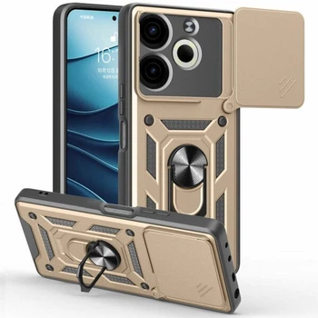 Чохол із захистом камери Deexe Armor Shield для TECNO Pova 6 Neo - Gold