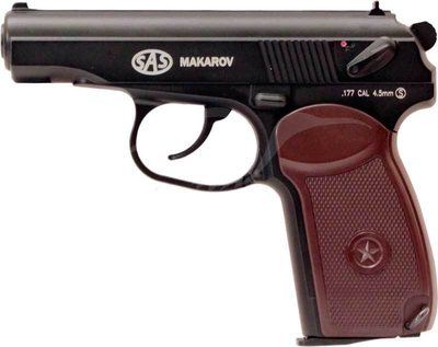 Пістолет пневматичний SAS Makarov PM BB кал. 4,5 мм. Корпус – метал + Балончик CO2 Borner 12gr (10 шт) + Кульки ВВ сталеві обміднені. 500 штук