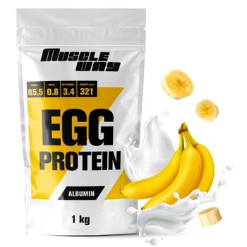 Протеин яичный MuscleWay 85,5% альбумин 1 кг в порошке на 29 порций Банан (21-125-alb-mw-rs1.b)