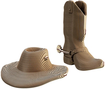 Картонний 3D пазл-конструктор Cartonic 3D Puzzle Western Hat And Boot (CARTWEST)