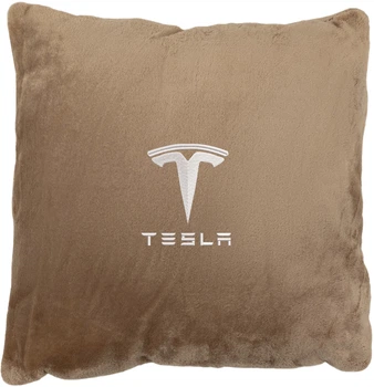 Подушка декоративная Evatech Tesla Бежевая с вышивкой 35х35 см (MPCSSIV040)