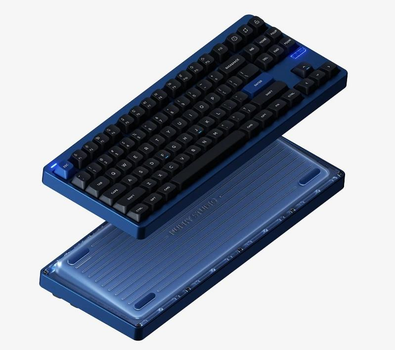 Дротова механічна клавіатура NuPhy Gem80 / Mint (linear, 37gf) / Color - Mystic Indigo / Hot-Swappable, RGB, ANSI US