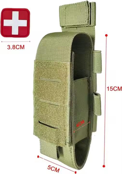 Підсумок- чохол для турнікету Molle Олива + патч (арт.5491)