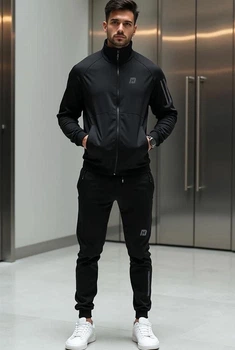 Чоловічий спортивний костюм HD 2202-1 3XL чорний