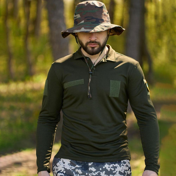 Чоловічий Лонгслів Intruder Fling з липучками під шеврони / Футболка з довгим рукавом Coolmax хакі розмір XXXL