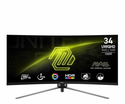 Монитор геймерский 34" 180Hz MSI MAG 345CQR безрамочный изогнутый