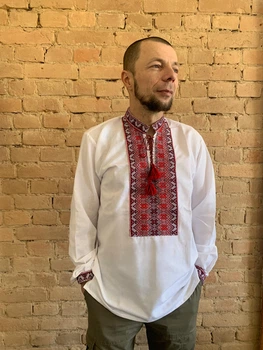 Мужская белая вышиванка Ноко Мара 36