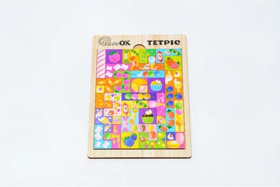 Пазл Сортер Деревянный Для Детей PuzzleOK Тетрис Сладости 30 деталей
