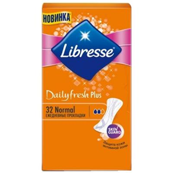 Щоденні гігієнічні прокладки Libresse Dailyfresh Normal Plus 32 шт (7322540757163)