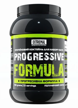 Протеїн Extremal Progressive formula 700 г Полуничний смузі Protein для Набору Ваги Сили Енергії