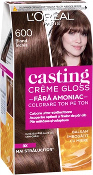 Крем-фарба для волосся без аміаку L'Oreal Paris Casting Creme Gloss 600 - Темно-русявий 120 мл (3600521249970)