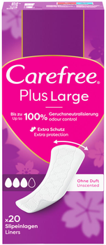 Щоденні гігієнічні прокладки Carefree Plus Large 20 шт (3574661064543/3574661606248)