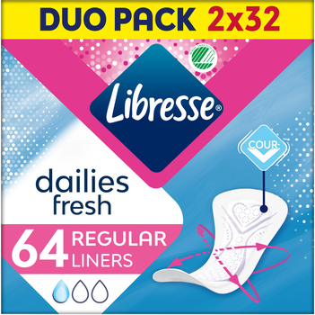 Щоденні прокладки Libresse Dailies Protect Regular Liners 64 шт (7322540082210)
