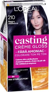 Крем-фарба для волосся без аміаку L'Oreal Paris Casting Creme Gloss 210 - Чорний перламутровий 120 мл (3600521249857)
