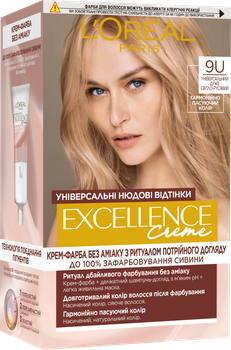 Стійка крем-фарба для волосся L'Oreal Paris Excellence Crème Universal Nudes 9U Універсальний дуже світло-русявий 192 мл (3600524149031)