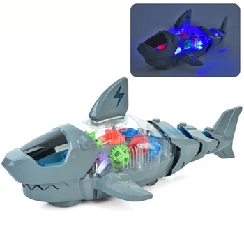 Іграшка акула інтерактивна Bambi S-2A S, з шестернями та музикою (S-2A Grey-RT)
