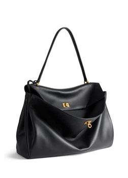 Сумка з логотипом Balenciaga Rodeo Mini Handbag Gold Buckle Чорний