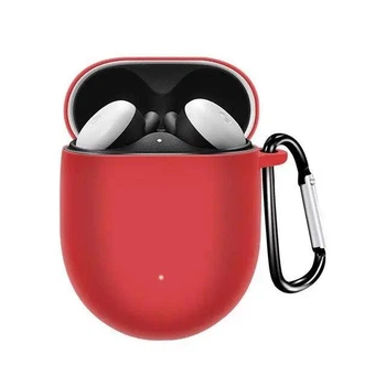 Чехол силиконовый для Google Pixel Buds A-Series с карабином (красный)