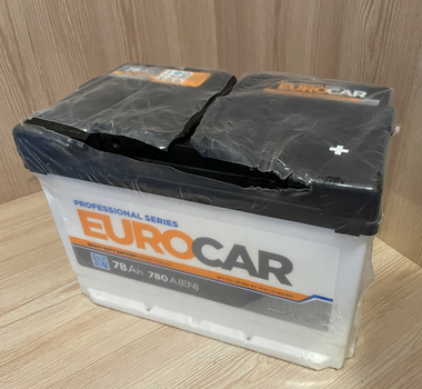 Акумулятор стартерний EUROCAR 6ct-78(0) 780A 276x175x190 посилений