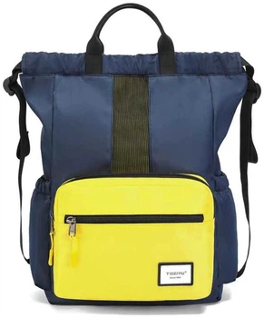 Міський рюкзак для ноутбука 14" Tigernu T-S8511 з тканини Oxford дволямковий трансформер, чорно-жовтий 60457