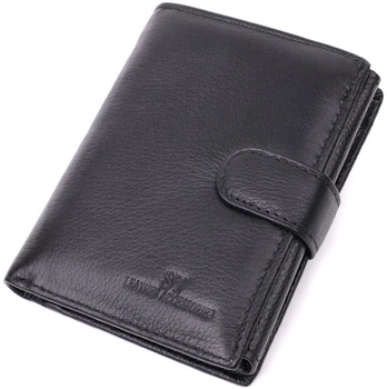 Чоловіче шкіряне портмоне ST Leather чорне вертикальне з монетницею, відділенням для купюр і карток 72151
