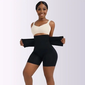 Утягивающие корректирующие шорты с корсетом на поясе Slim L/XL (76-86см) черные