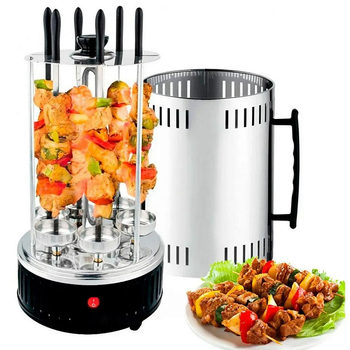 Шашлычница электрическая на 6 шампуров Domotec BBQ MS-7781 электрошашлычница вертикальная для дома 1000Вт Черная