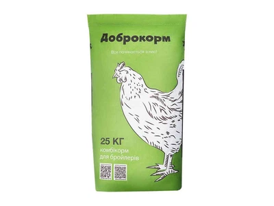 Комбікорм для бройлерів ДОБРОКОРМ 25кг від 30 днів /гр. "Відгодівля БК-3"