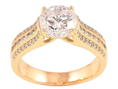 Каблучка XUPING Позолота 18K «Інкрустація цирконієм» (257253) р.17.5