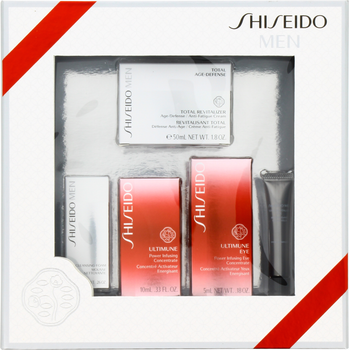 Набір для догляду за обличчям Shiseido Men Крем 50 мл + Крем для шкіри навколо очей 5 мл + Сироватка 10 мл + Сироватка для шкіри навколо очей 5 мл + Пінка 7 мл (3598380032447)