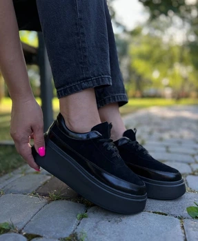 Женские кроссовки кеды из натуральной замши на массивной подошве 38 (1628)