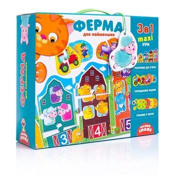 Розвивальний набір 3 в 1 Vladi Toys Ферма (укр) (VT2901-03)