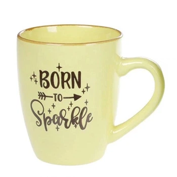 Кружка керамічна Born to Sparkle, 360мл, 344-131 Жовтий