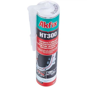 Силіконовий термостійкий герметик Akfix HT300 280ml червоний