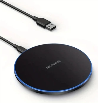 Беспроводное зарядное устройство Qi Fast Charger 15W с функцией быстрой зарядки для iPhone та Android Black