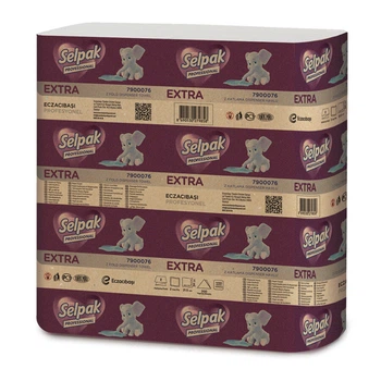 Полотенца бумажные Z-обр Selpak Professional Extra 2-х слойные 21.5х24 см 200 листов белые (32660430)
