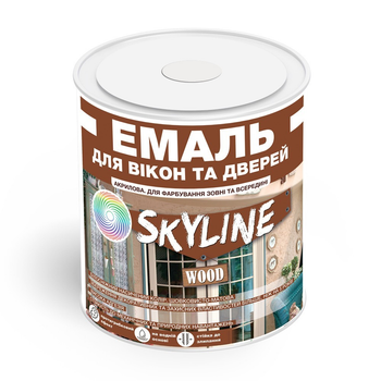 Эмаль Для Окон и Дверей SkyLine Wood Белая 0.75 л