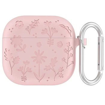 Защитный чехол Deexe Flower Pattern для AirPods 4 - Light Pink