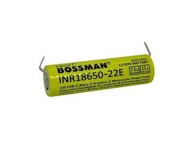 Аккумулятор Высокотоковый Bossman Profi Li-ion 3.7V 2000mAh INR18650-22EU с контактами под пайку