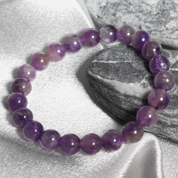Жіночий Браслет Violet з натурального каменю Аметист - 18 см