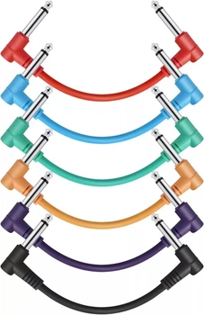 Набор инструментальных патч-кабелей Donner Music 6 Inch Guitar Patch Cable Colored cable 6-Pack EC2009 (6 шт)