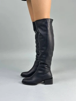Женские зимние сапоги ShoesBand Черные натуральная кожа на каблуках 36 (23,5 см) (S65051е)