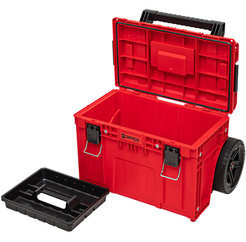 Ящик для инструментов Qbrick System PRIME Cart Red Ultra HD Custom 590x425x660 мм, модульный с телескопической ручкой и колесами
