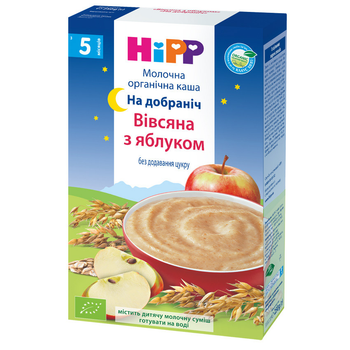 Молочна органічна каша Вівсяна з яблуком На добраніч HIPP від 5 місяців 250 гр
