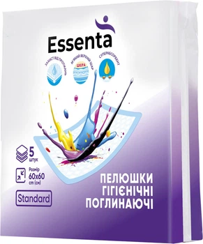 Пелюшки поглинаючі Essenta+ 60х60 см 5 шт (4820264120094)