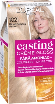 Крем-фарба для волосся без аміаку L'Oreal Paris Casting Creme Gloss 1021 - Світло-світло-русявий перламутровий 120 мл (3600521831939)