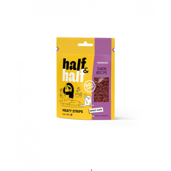 Ласощі для котів Half&Half у формі м'ясних смужок з качкою 50 г (4823082431847)