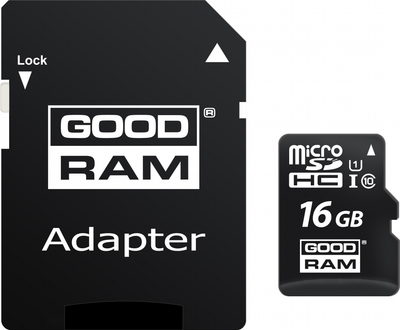 Карта пам'яті Goodram microSDHC 16GB UHS-I class 10 + adapter (M1AA-0160R12)