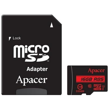 Карта пам'яті Apacer microSDHC 16GB UHS-I U1 Class 10 (R85 MB/s) + SD-adapter (AP16GMCSH10U5-R)