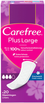 Гігієнічні прокладки Carefree Plus Large Свіжий запах 20 шт (3574661487564)